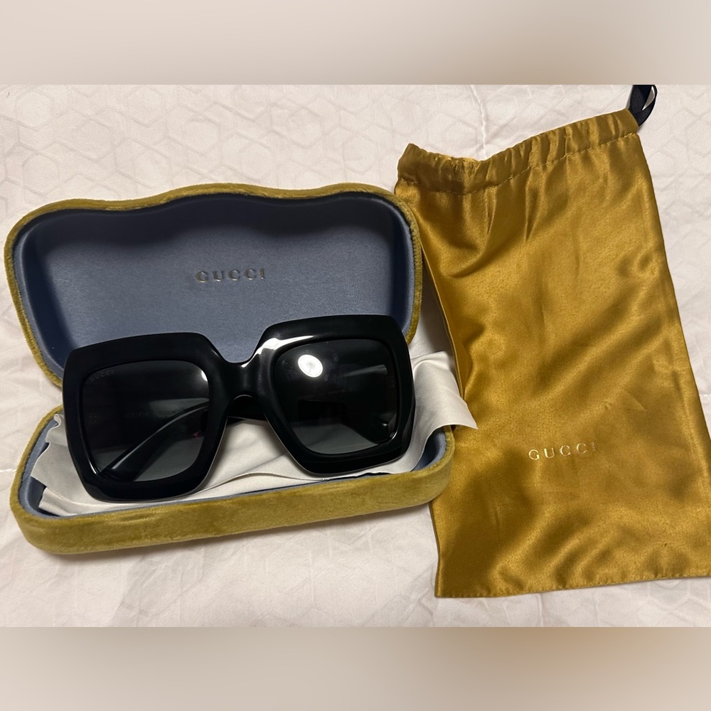 Gucci Black Sunglasses with Gold Lining